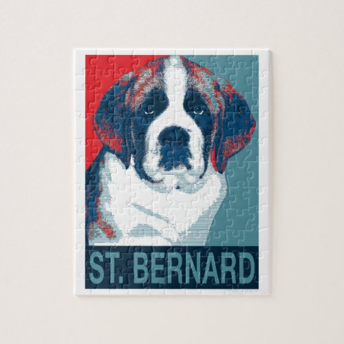 Saint Bernard Puppy Hope Political Parody Design Jigsaw Puzzle