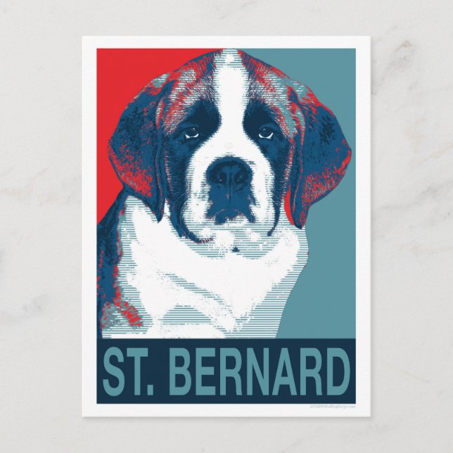 Saint Bernard Puppy Hope Political Parody Design Postcard (Front)