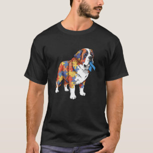 Saint Bernard Puzzle Autism Awareness Autistic Wom T-Shirt