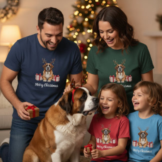 Saint Bernard Reindeer T-Shirt