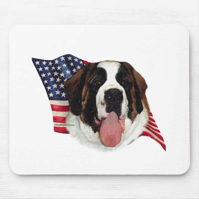 Saint Bernard (rough) Flag Mouse Pads