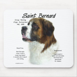 Saint Bernard (rough) History Design Mouse Pad