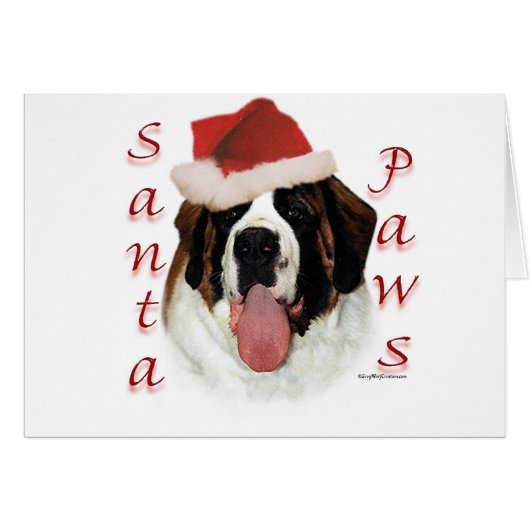 Saint Bernard Santa Paws Cards (Front Horizontal)