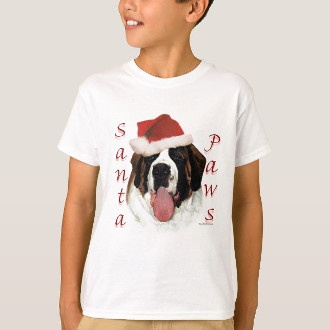 Saint Bernard Santa Paws T-Shirt (Front)