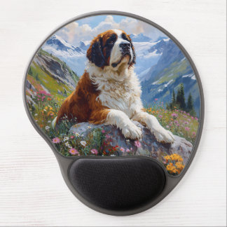 Saint Bernard Scenic Wildflower Field Gel Mouse Pad