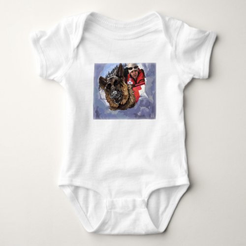 Saint Bernard Search and Rescue Art Baby Bodysuit