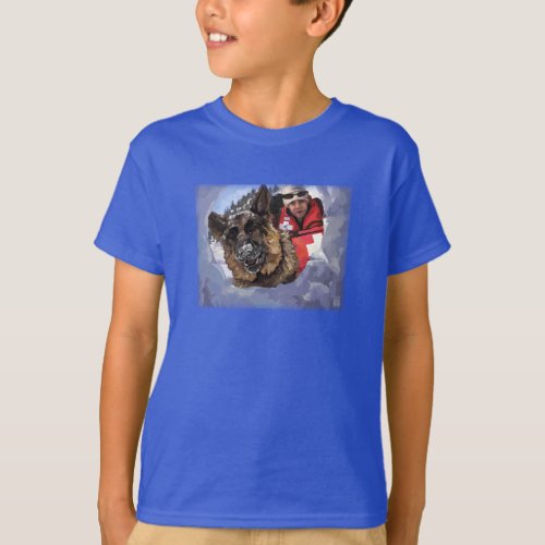 Saint Bernard Search and Rescue Art T_Shirt