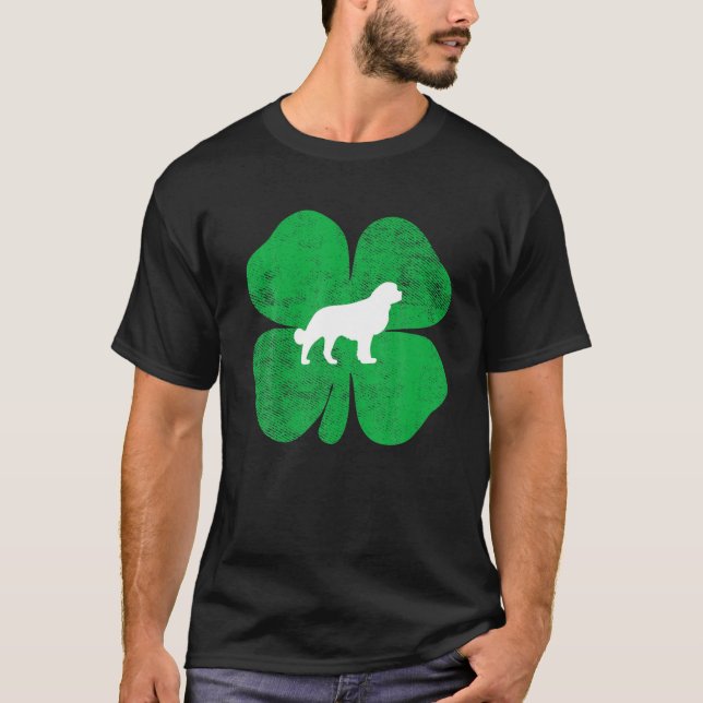 Saint Bernard Shamrock Irish St Patricks Day Funny T-Shirt (Front)