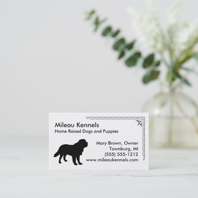 Saint Bernard Silhouette Business Card (Standing Front)