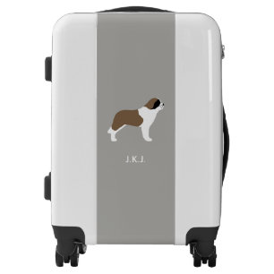 Saint Bernard Silhouette with Custom Text Luggage