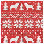 Saint Bernard Silhouettes Christmas Holiday Xmas Fabric