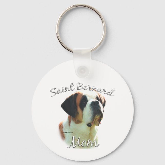 Saint Bernard (smooth) Mom 2 Keychain (Front)