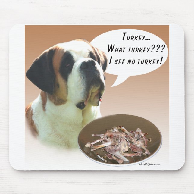 Saint Bernard (smooth) Turkey Mouse Pad (Front)
