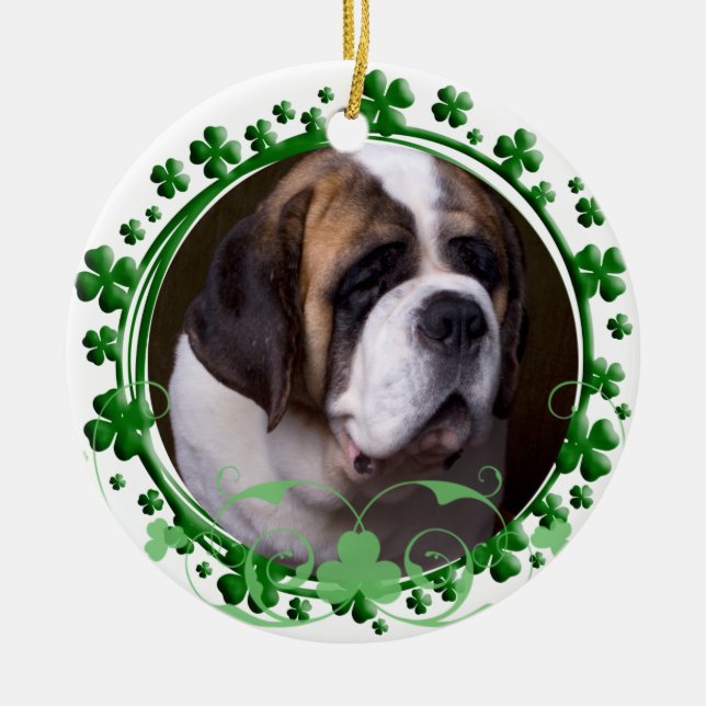 Saint Bernard St. Patrick's Day Ornament (Front)