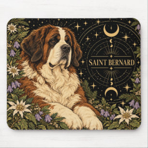 Saint Bernard, Starlit Tarot Art Mouse Pad