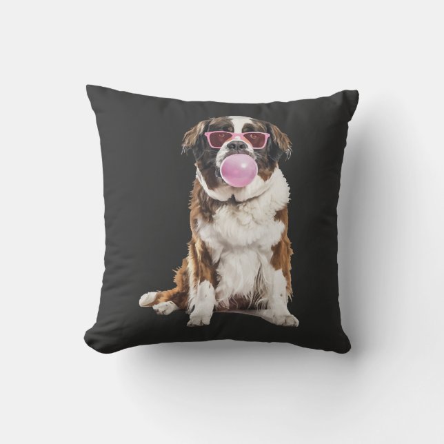 Saint Bernard Throw Pillow (Front)