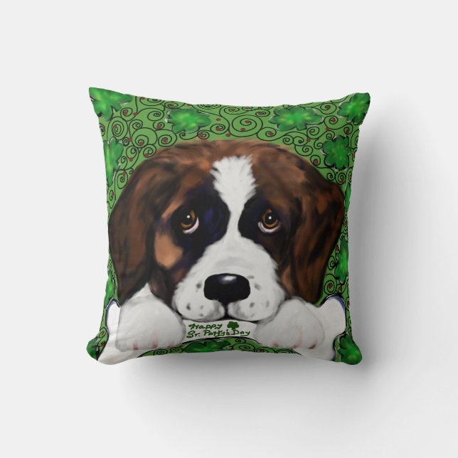 Saint Bernard Throw Pillow (Front)
