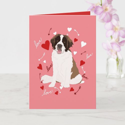 Saint Bernard Valentines Day Card