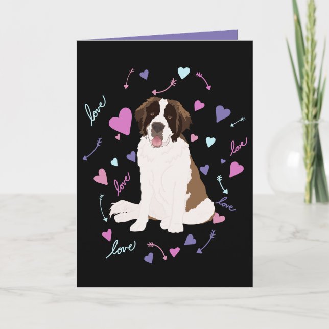 Saint Bernard Valentines Day Holiday Card (Front)