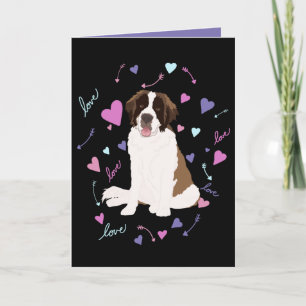 Saint Bernard Valentines Day Holiday Card