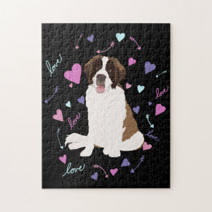 Saint Bernard Valentines Day Jigsaw Puzzle
