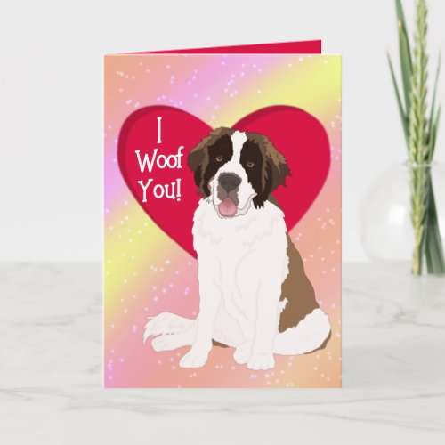 Saint Bernard Valentines Day Thank You Card