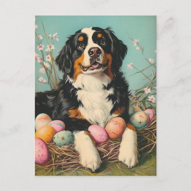 Saint Bernard Vintage Easter Postcard (Front)