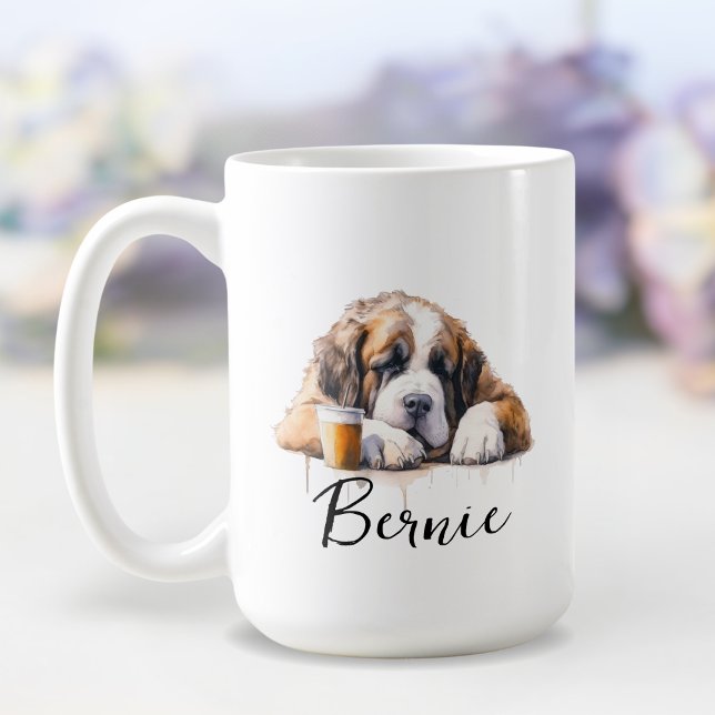 Saint Bernard with coffee mug, dog with attitude Mug (Creator Uploaded)