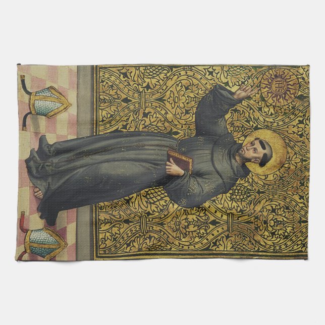 Saint Bernardino of Siena Kitchen Towel (Horizontal)