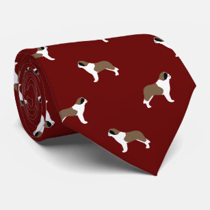 Saint Bernards Pattern Red   Dog Lover's Neck Tie