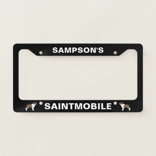 Saint Bernards Saintmobile Custom Dog Breed License Plate Frame
