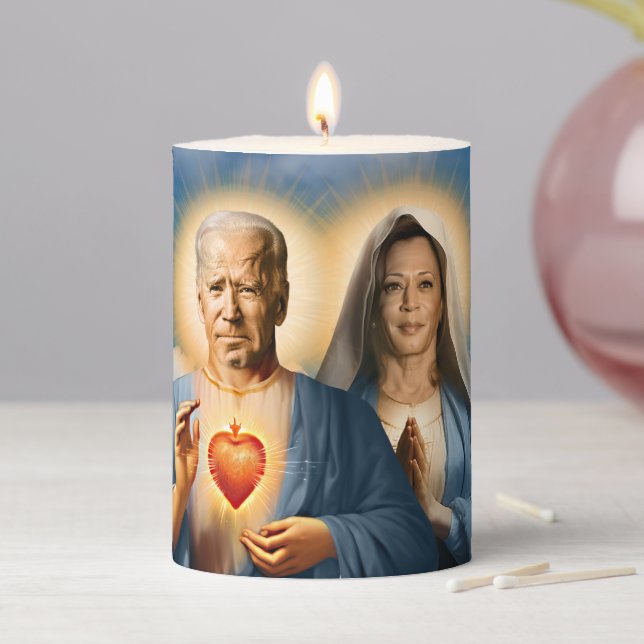 Saint Biden Harris Prayer Candle Pillar Candle (In Situ)