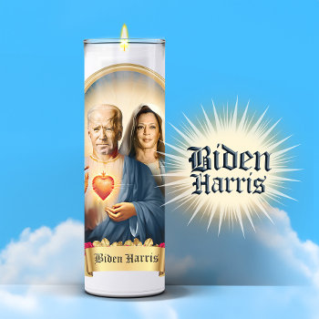 Saint Biden Harris Prayer Candle Sticker by Politicaltshirts at Zazzle