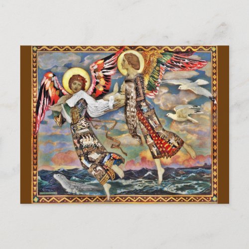 Saint Bride Carried by Angels Postcard