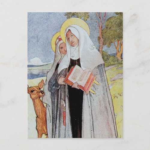Saint Bridget and Deer Postcard
