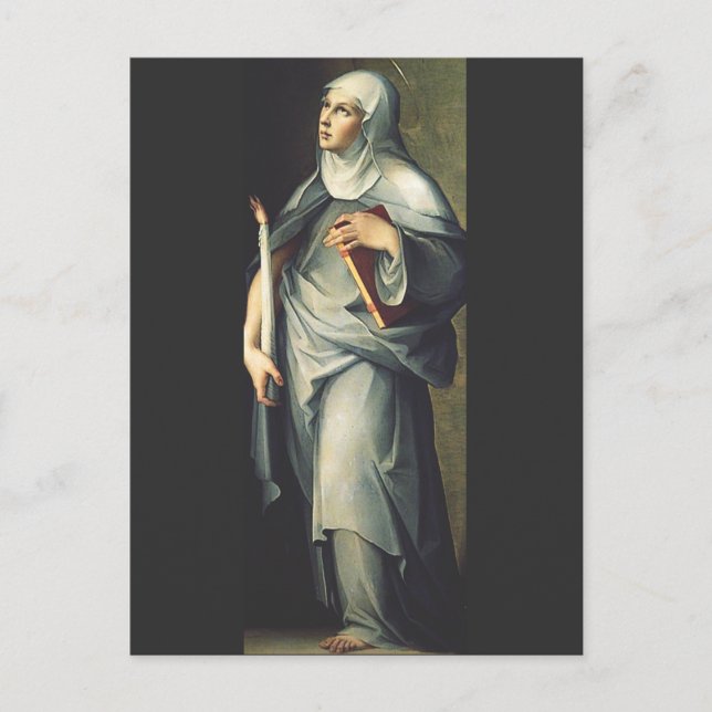 Saint Bridget of Sweden Holiday Postcard (Front)