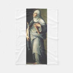 Saint Bridget of Sweden Medieval Mystic  Fleece Blanket