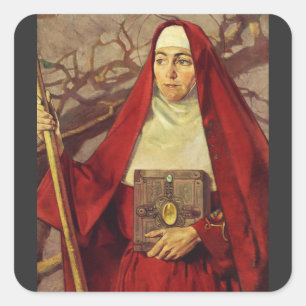 Saint Brigid of Kildare Celtic Flame Sacred Art Square Sticker