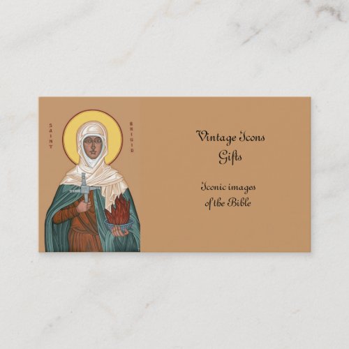 Saint Brigid with Cross and Holy Fire Business Card
