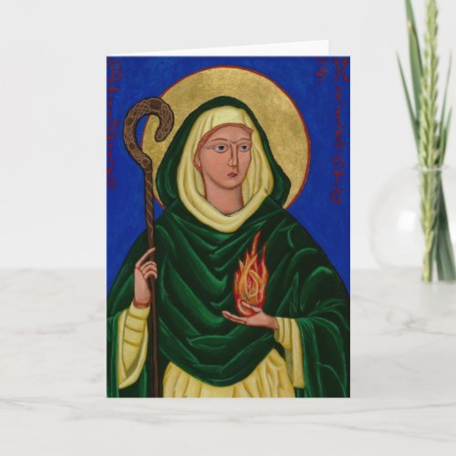Saint Brigid with Holy Fire Card