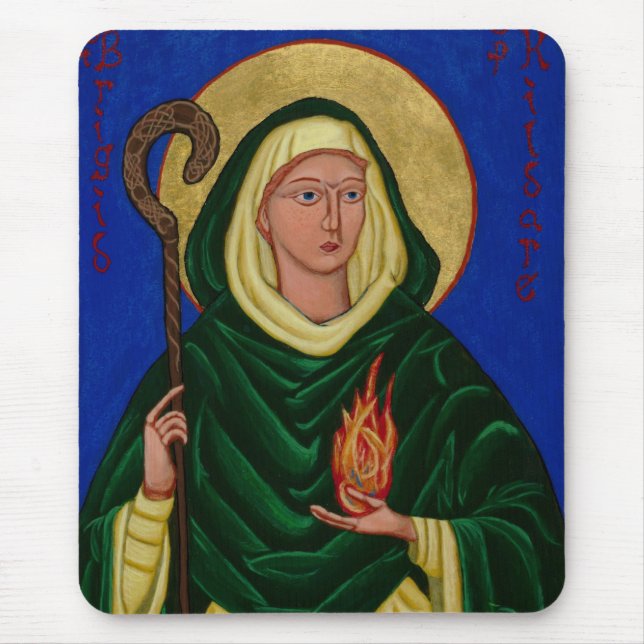 Saint Brigid with Holy Fire Mouse Pad (Front)