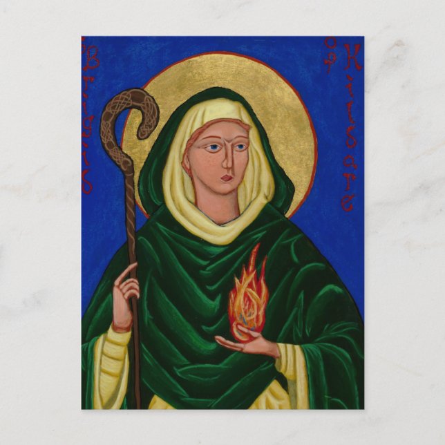 Saint Brigid with Holy Fire Postcard (Front)