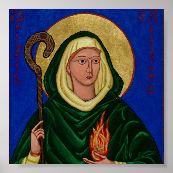 Saint Brigid with Holy Fire Print