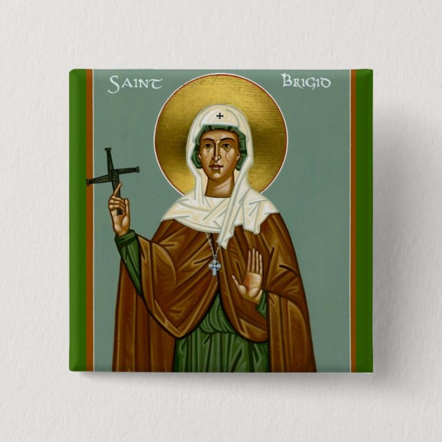 Saint Brigid's Cross Pinback Button (Front)
