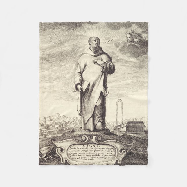 Saint Bruno of Cologne Fleece Blanket (Front)