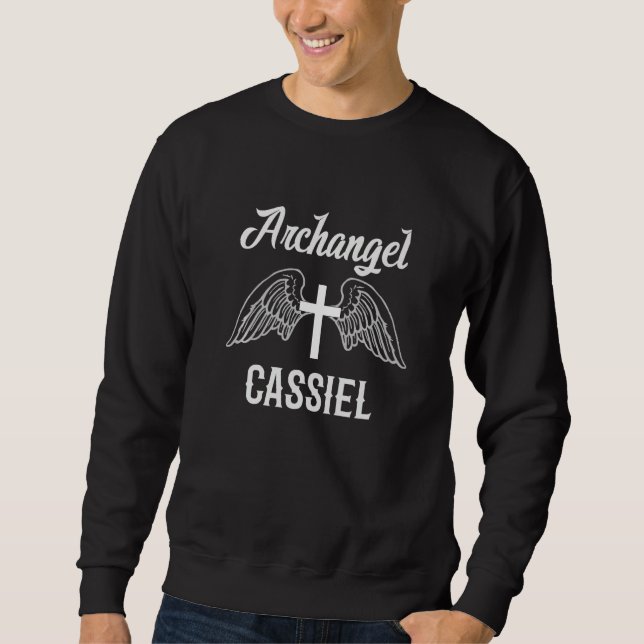 Saint Cassiel the Archangel Traditional Catholic P Sweatshirt (Front)