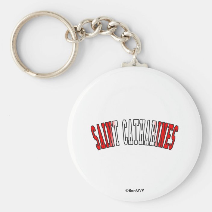Saint Catharines in Canada National Flag Colors Keychain