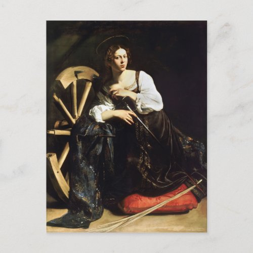 Saint Catherine of Alexandria by Caravaggio 1598 Postcard