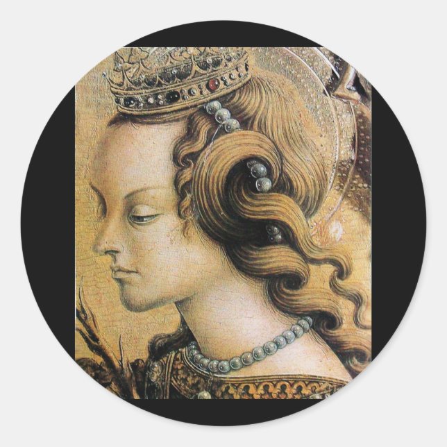 Saint Catherine of Alexandria Classic Round Sticker (Front)