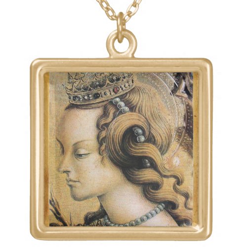 Saint Catherine of Alexandria Gold Plated Necklace